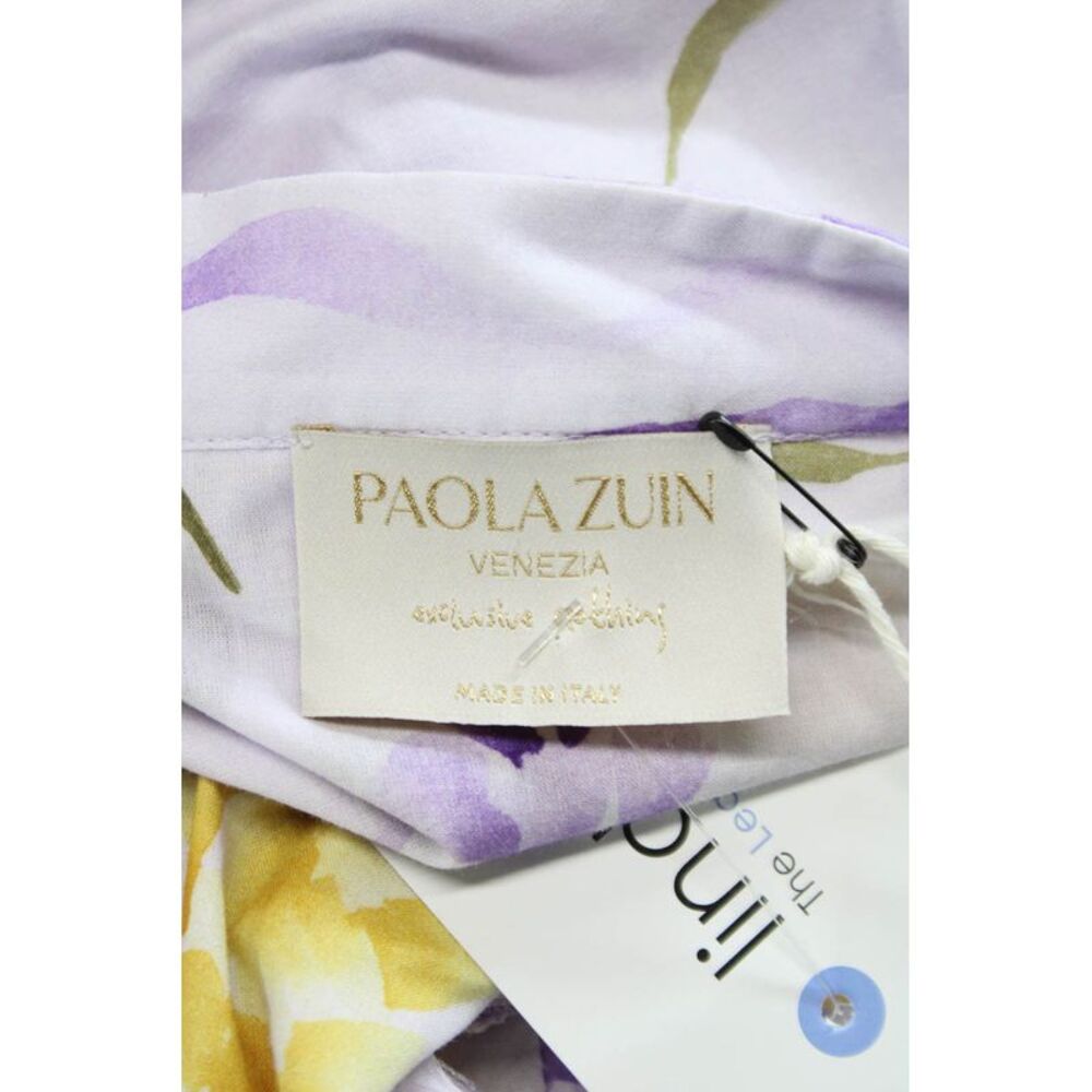 Paola Zuin Women Fit & Flare Dress Multicolor Cotton Collared Button Size 40 - Picture 7 of 7